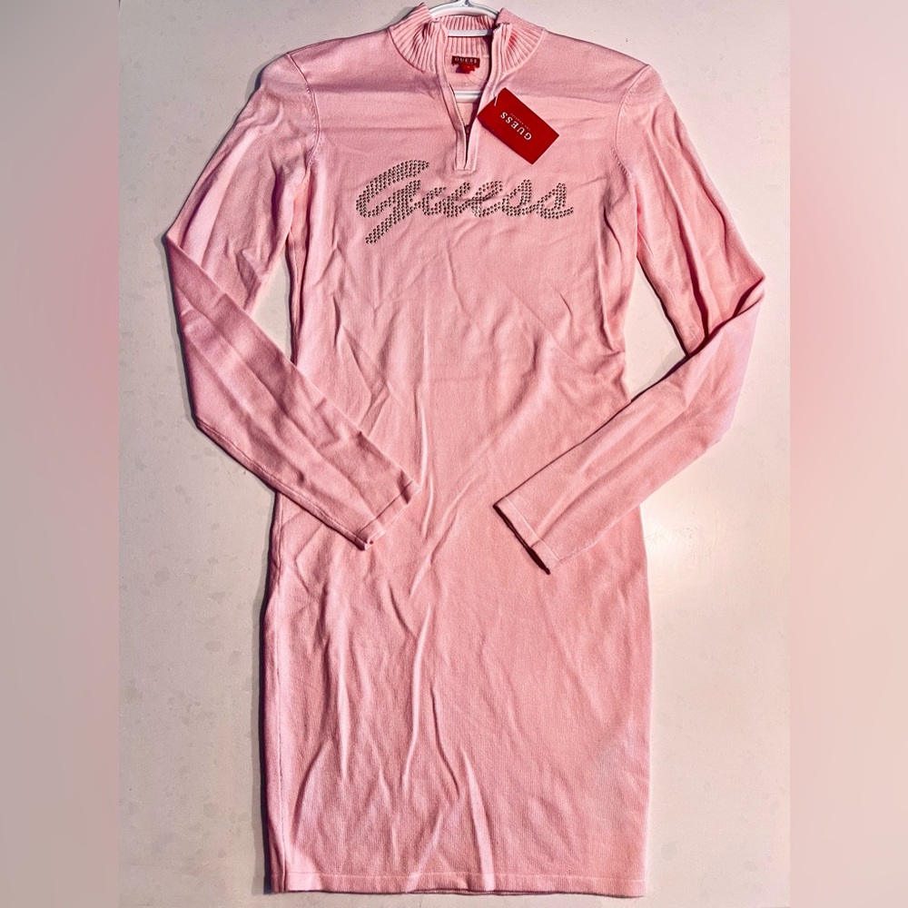 Guess Light Pink Long Sleeve Dress